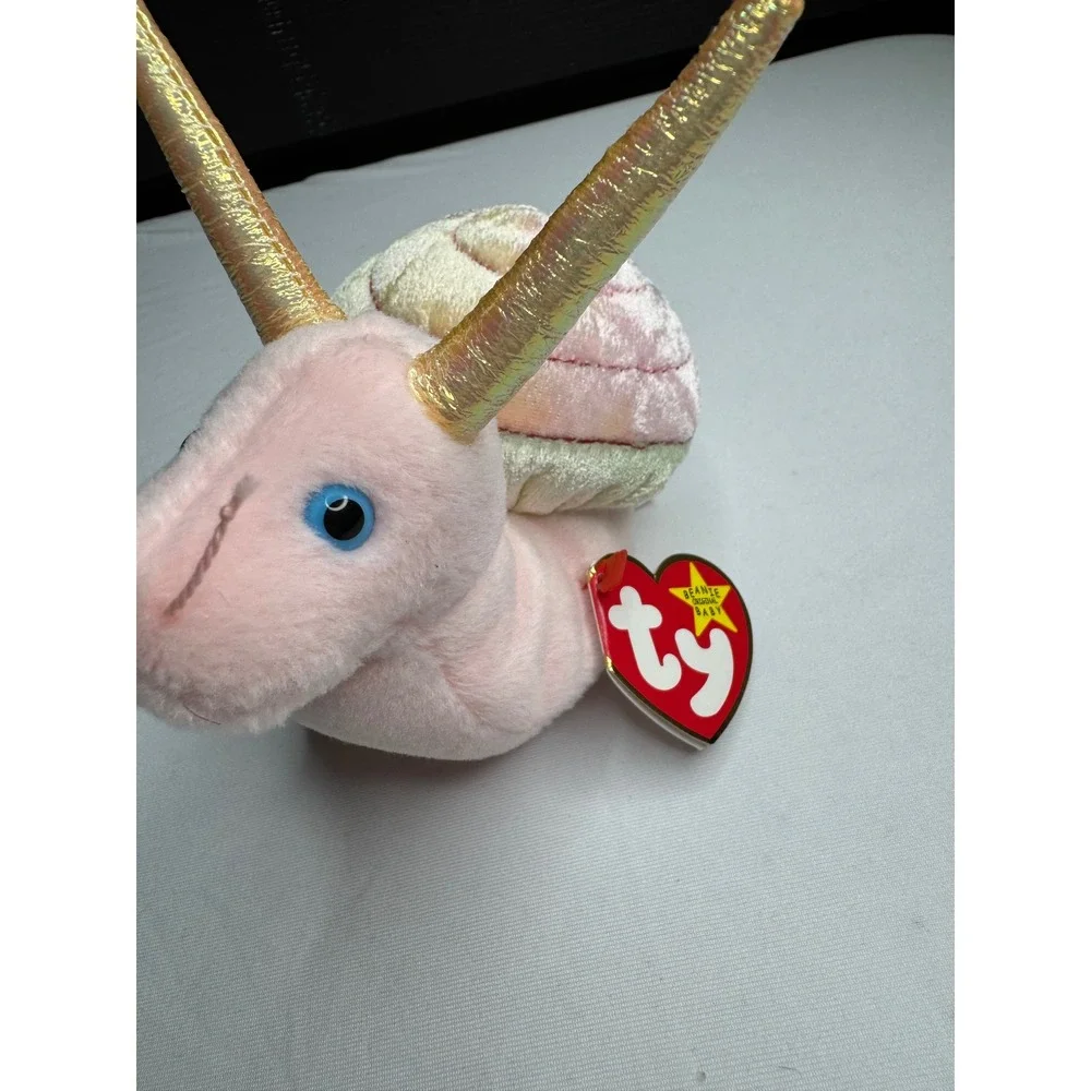Ty Beanie Baby Swirly the Snail Pink Plush Iridescent Shell 1999 Vintage 4249
